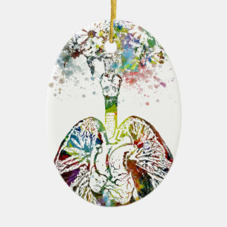 Medizinische Geschenke Herz und Lunge-Motiv Keramik Ornament