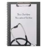 Medizinische Grauklammer mit Stethoskop Notizblock (Vorderseite)