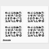 Medizinische Icons fett schwarz-weiß Rechteckiger Aufkleber (Blatt)
