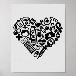 Medizinische Ikonen für Schulkinder; Gesundheitswe Poster