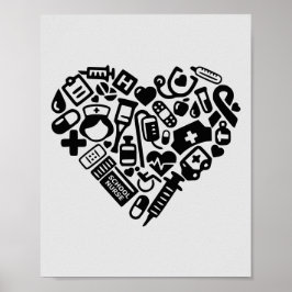 Medizinische Ikonen für Schulkrankenpflege; Gesund Poster