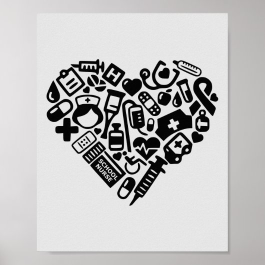 Medizinische Ikonen für Schulkrankenpflege; Gesund Poster (Vorne)