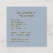 Medizinische Imitate Goldfolie Streifen Caduceus L Quadratische Visitenkarte (Rückseite)