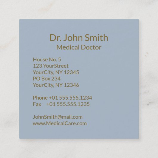 Medizinische Imitate Goldfolie Streifen Caduceus L Quadratische Visitenkarte (Rückseite)