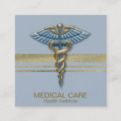 Medizinische Imitate Goldfolie Streifen Caduceus L Quadratische Visitenkarte (Vorderseite)