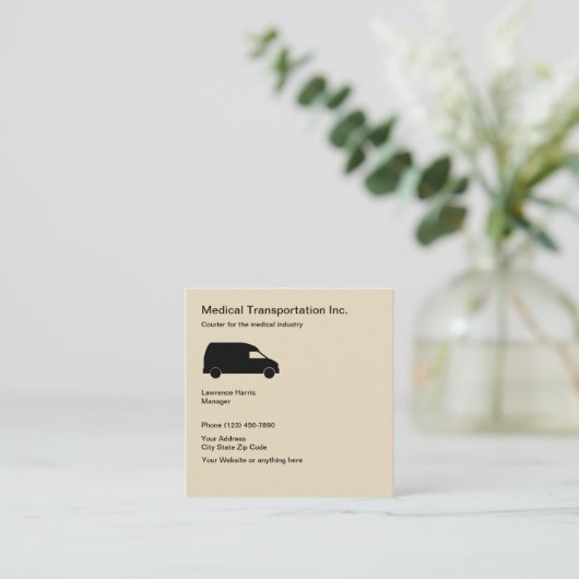 Medizinische Industrie-Transport Quadratische Visitenkarte (Stehend Vorderseite)