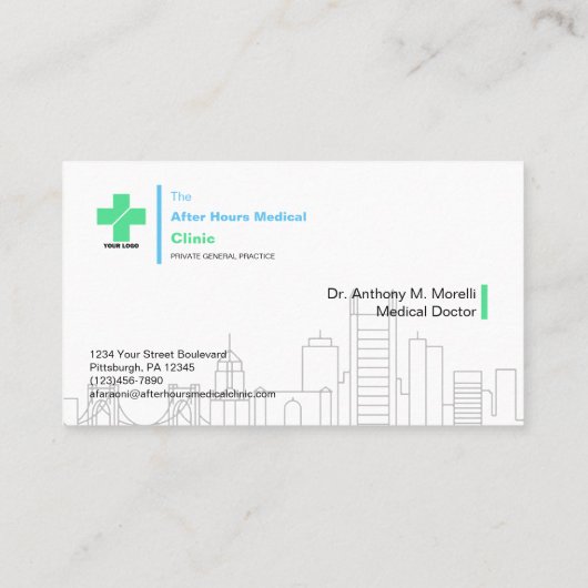 Medizinische Klinik Visitenkarte (Rückseite)