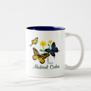 Medizinische Kodierer-Schmetterlinge Zweifarbige Tasse