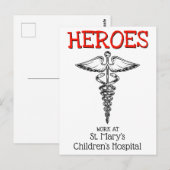 Medizinische Krankenpflege Danke Postkarte (Vorne/Hinten)