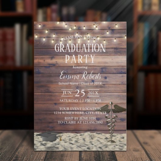 Medizinische Krankenpflege Schule Rustic Beach Abs Einladung