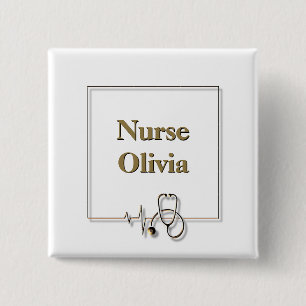 Medizinische Krankenschwester Arzt Stethoskop Button