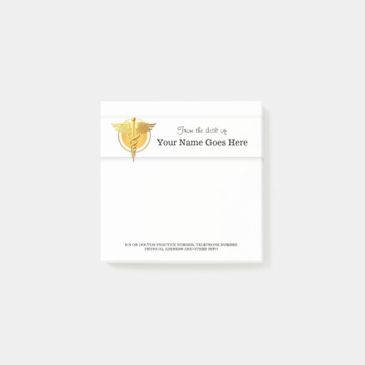 Medizinische Krankenschwester - Symbol Gold Post-it Klebezettel (Vorderseite)