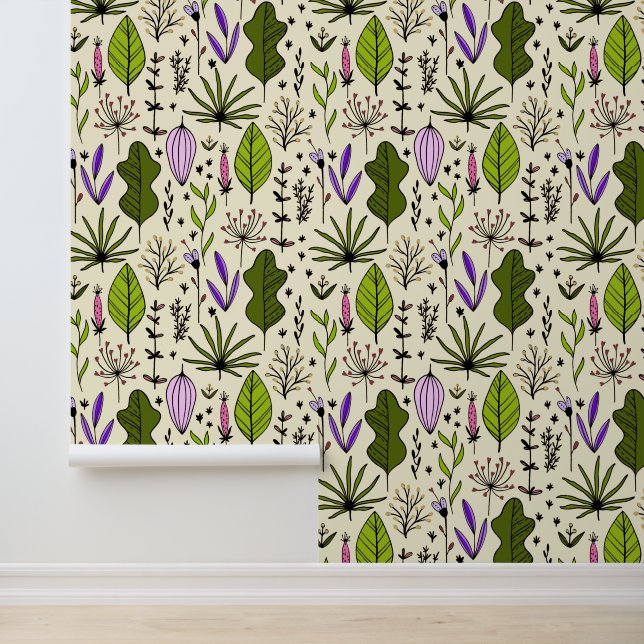 Medizinische Kräuter, Unkraut, Blume und Blätter Tapete (Anwendung)