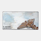 Medizinische Kupfer-Rose Caduceus Gold Luxus-Marmo Schreibtischunterlage (Vorderseite)