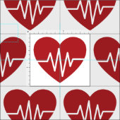 Medizinische Liebe Herzmuster Stoff (Kachel)