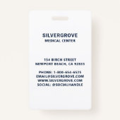 Medizinische Logo-Klinik Blue Foto Hospital Nurse Ausweis (Rückseite)