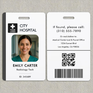 Medizinische Logo Techniker Krankenschwester Grey Ausweis