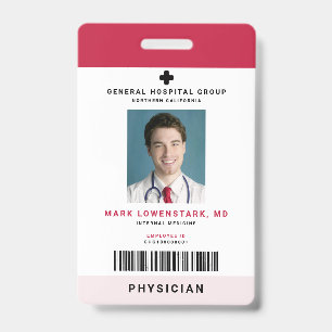 Medizinische Mitarbeiter-ID + Barcode vertikal Ausweis