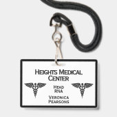 Medizinische Mitarbeiter-ID Doppelseitig Gerahmt Ausweis (Vorderseite mit Schlüsselband)