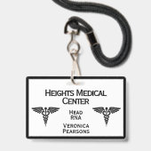 Medizinische Mitarbeiter-ID Doppelseitig Gerahmt Ausweis (Rückseite mit Schlüsselband)