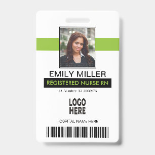 Medizinische Mitarbeiter-ID Limettengrün-Fotovorla Ausweis