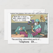 Medizinische Notfallkarte 4 Telefonapparate Funny  Postkarte (Vorne/Hinten)