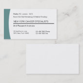 Medizinische Onkologie-Visitenkarten Visitenkarte (Vorne/Hinten)