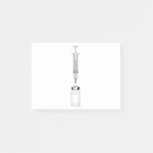 Medizinische Phiole und Spritze Post-it Klebezettel (Vorderseite)