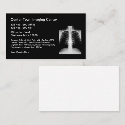 Medizinische Radiologie-Darstellungs-Mitte Visitenkarte (Vorne/Hinten)
