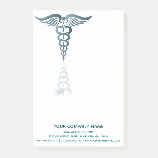 Medizinische Rezeption Design Medizinische Symbole Post-it Klebezettel (Vorderseite)