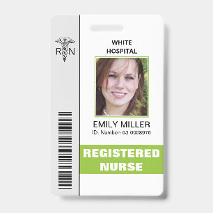 Medizinische RN-Mitarbeiter-Caduceus-Lindgrün-Foto Ausweis