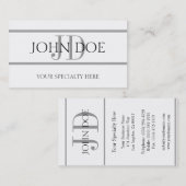 Medizinische silberne Streifen Arzt-Doktor-MD weiß Visitenkarte (Vorne/Hinten)