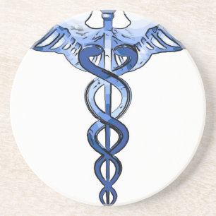Medizinische Symbolcaduceus-Logokunst Untersetzer
