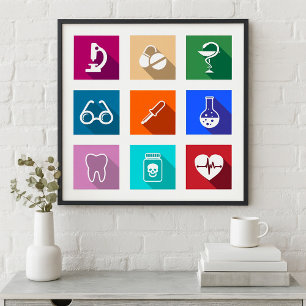 Medizinische Symbole Poster