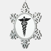 Medizinische Symbole Schneeflocken Zinn-Ornament (Rechts)