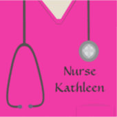 Medizinische Untersuchungen Uniform Hot Pink Aufkleber (Vorderseite)