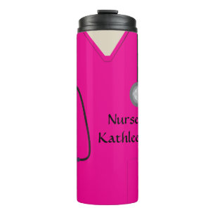 Medizinische Untersuchungen Uniform Hot Pink Thermosbecher