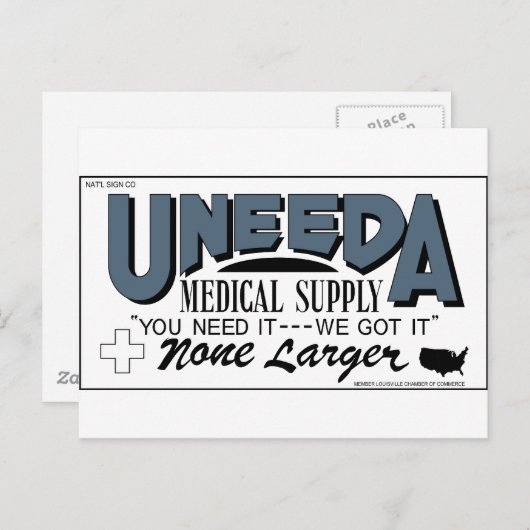 Medizinische Versorgung der UNADA (Rückkehr der To Postkarte (Vorne/Hinten)