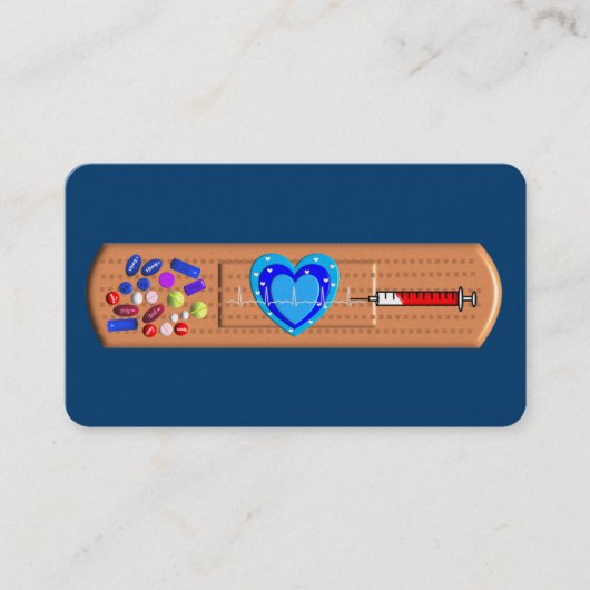 Medizinische Visitenkarte-große Bandaid Marine Visitenkarte (Vorderseite)