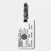 Medizinische WarnAllergie - Persönliche Notfallbeh Gepäckanhänger (Rückseite vertikal)