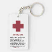 *~* Medizinische Warnhinweise AP38 QR ICE Akryllis Schlüsselanhänger (Rückseite)