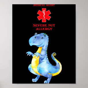 Medizinische Warnung Schwere Nussallergie-Bewussts Poster