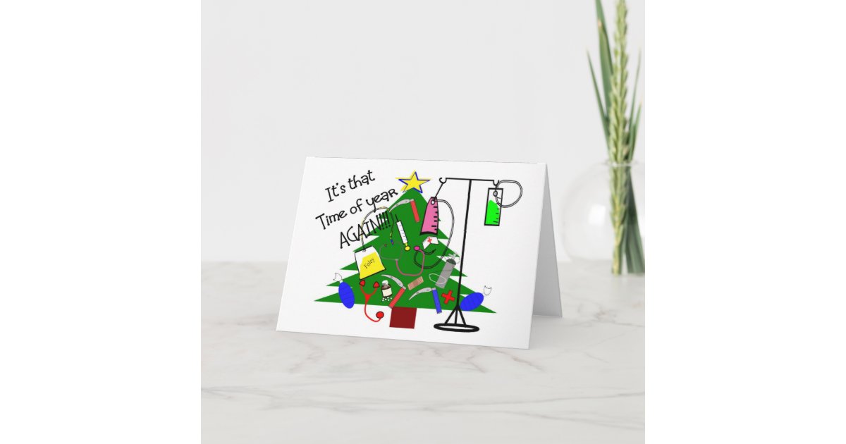 Medizinische Weihnachtsbaum-Geschenke--Lustig Feiertagskarte | Zazzle.de