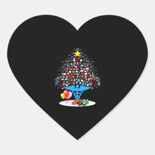 Medizinische Werkzeuge Weihnachtsbaum Funny Nurse Herz-Aufkleber