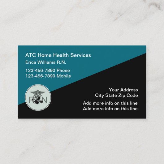 Medizinische Zuhause Health RN Business Cards Visitenkarte (Vorderseite)