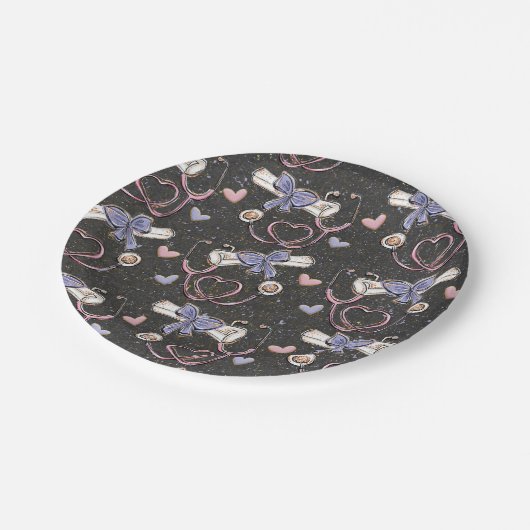 Medizinischer Abschluss Pappteller (Schrägansicht)