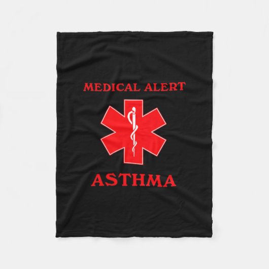 Medizinischer Alarm Asthma Fleecedecke (Vorderseite)