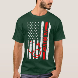 Medizinischer Arbeiter Amerikanische Flagge VA Kra T-Shirt