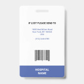 MEDIZINISCHER ARZT - Krankenpflege Ausweis (Rückseite)