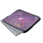 Medizinischer Arzt oder Lila Glitzer der Krankensc Laptopschutzhülle (Vorne Knopf)